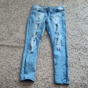 Kids Distressed Blue Jeans